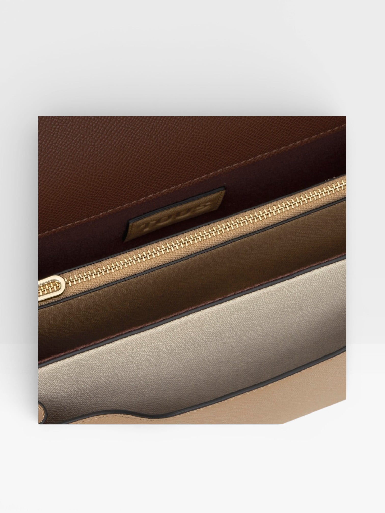 Bandolera mediana beige y marrón Audree Saffiano - TOUS