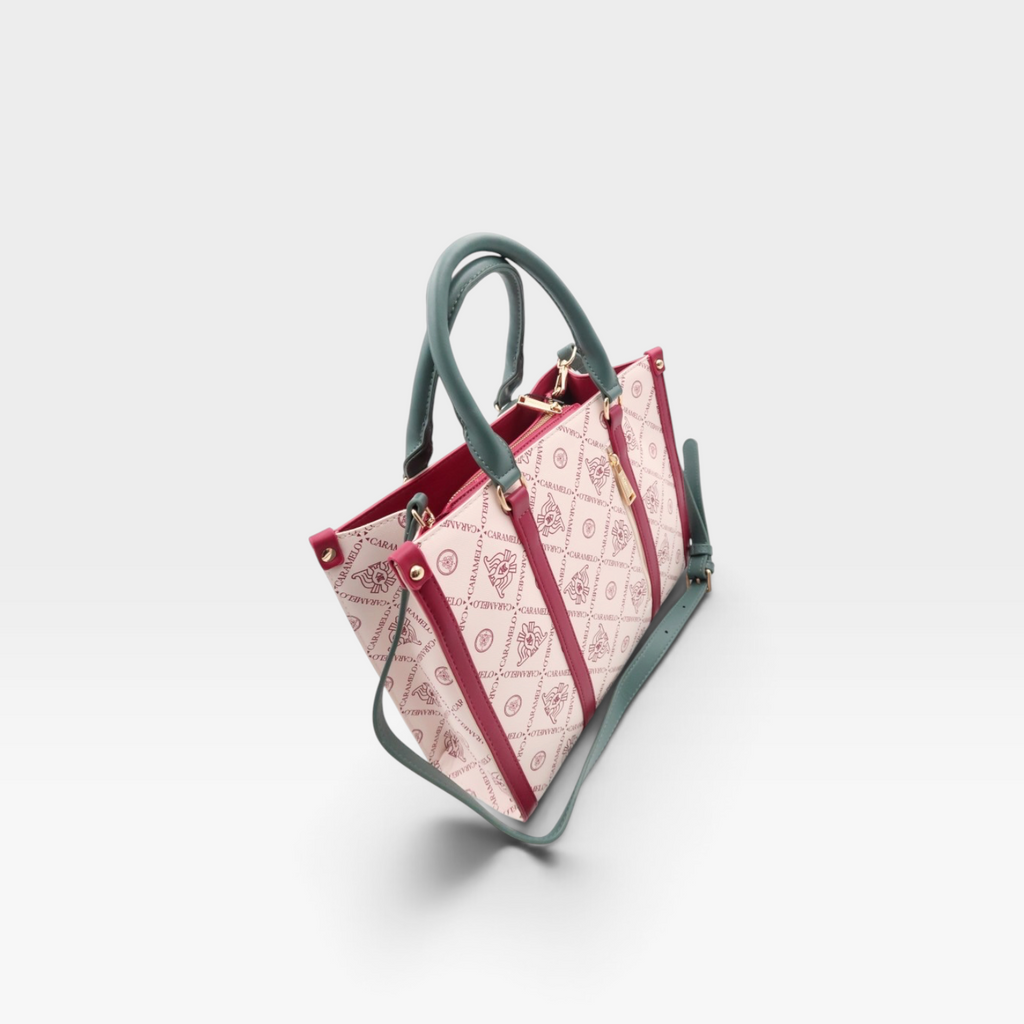 Bolso jacquard beige - Caramelo
