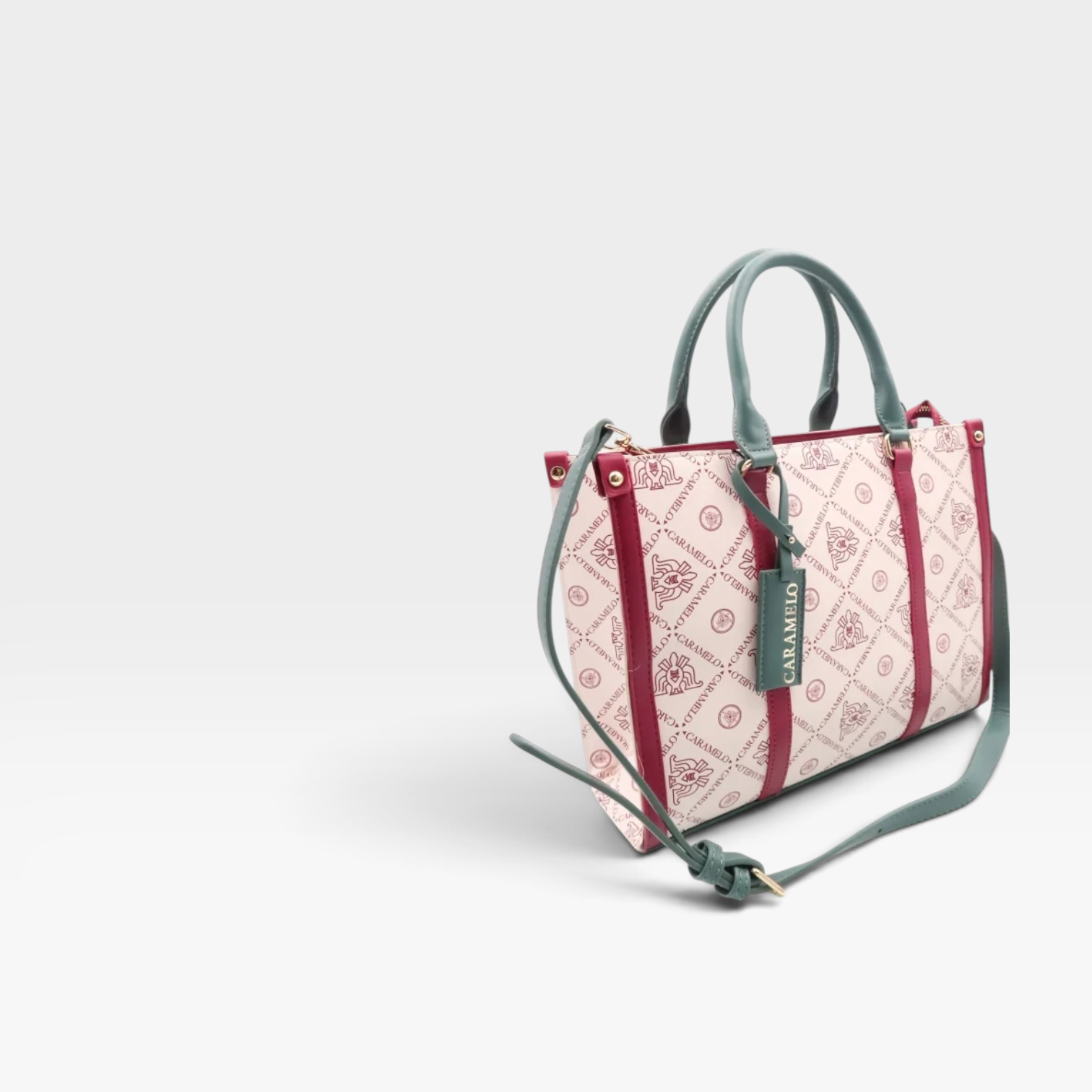 Bolso jacquard beige - Caramelo