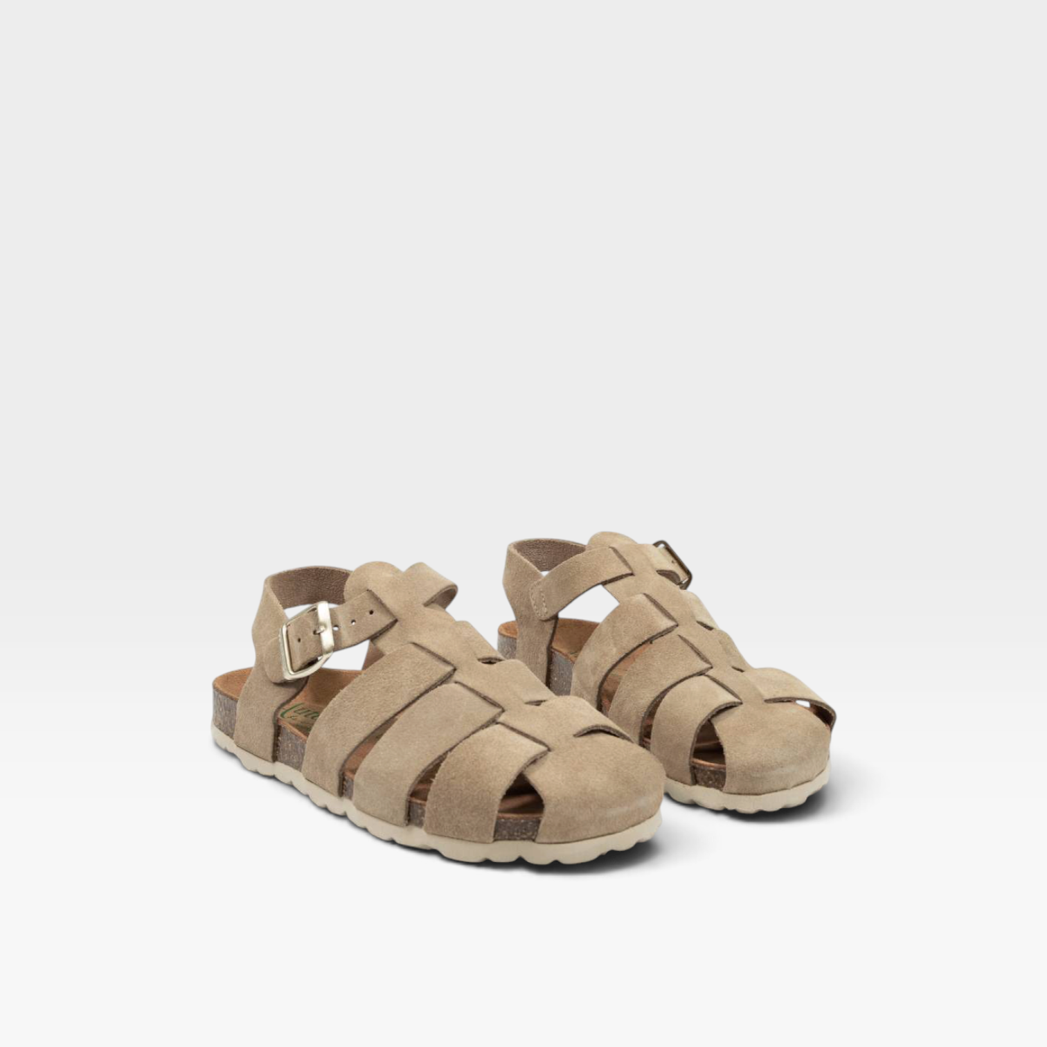 Zueco cangrejera serraje beige - Autenti
