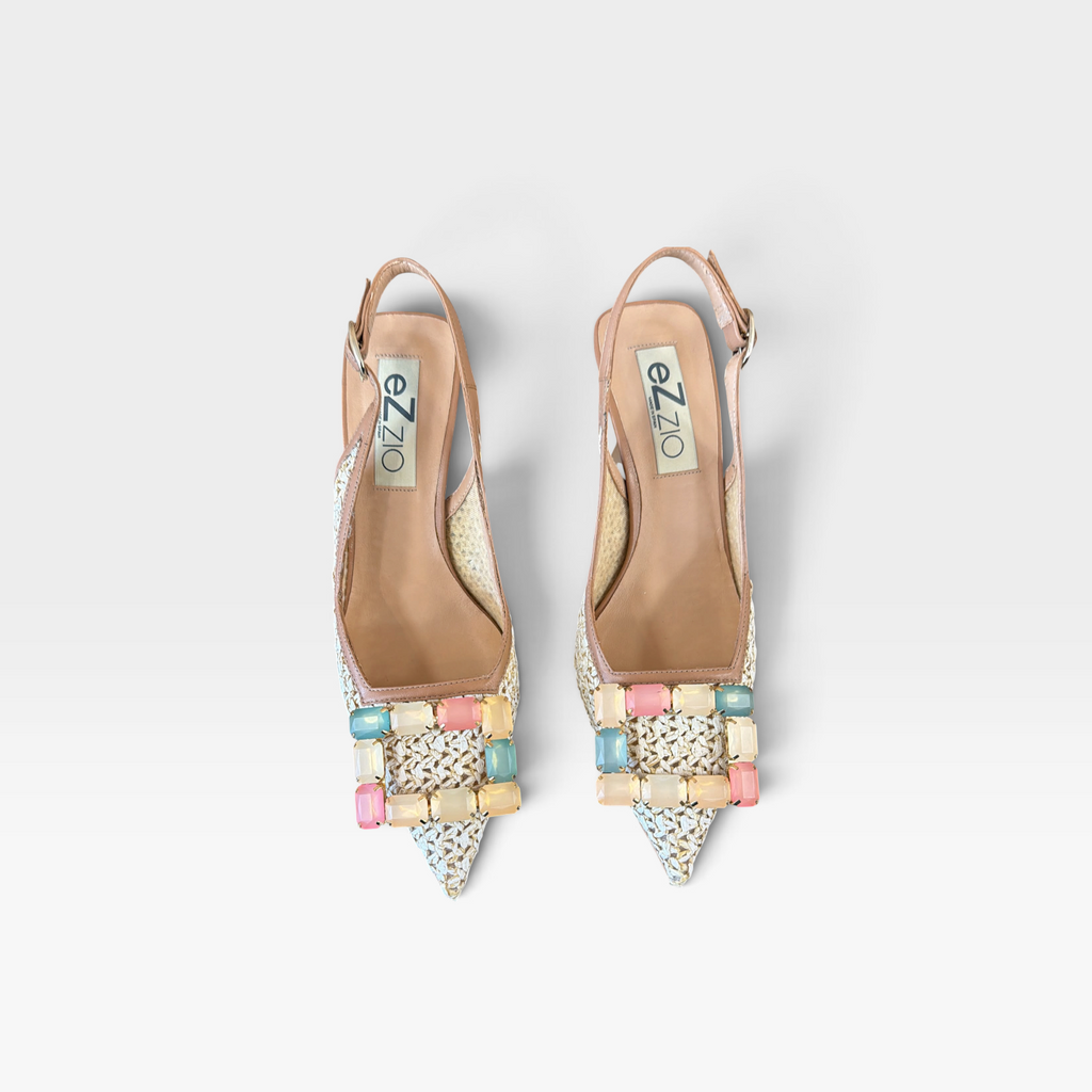 Zapato destalonado con detalle joya - Ezzio