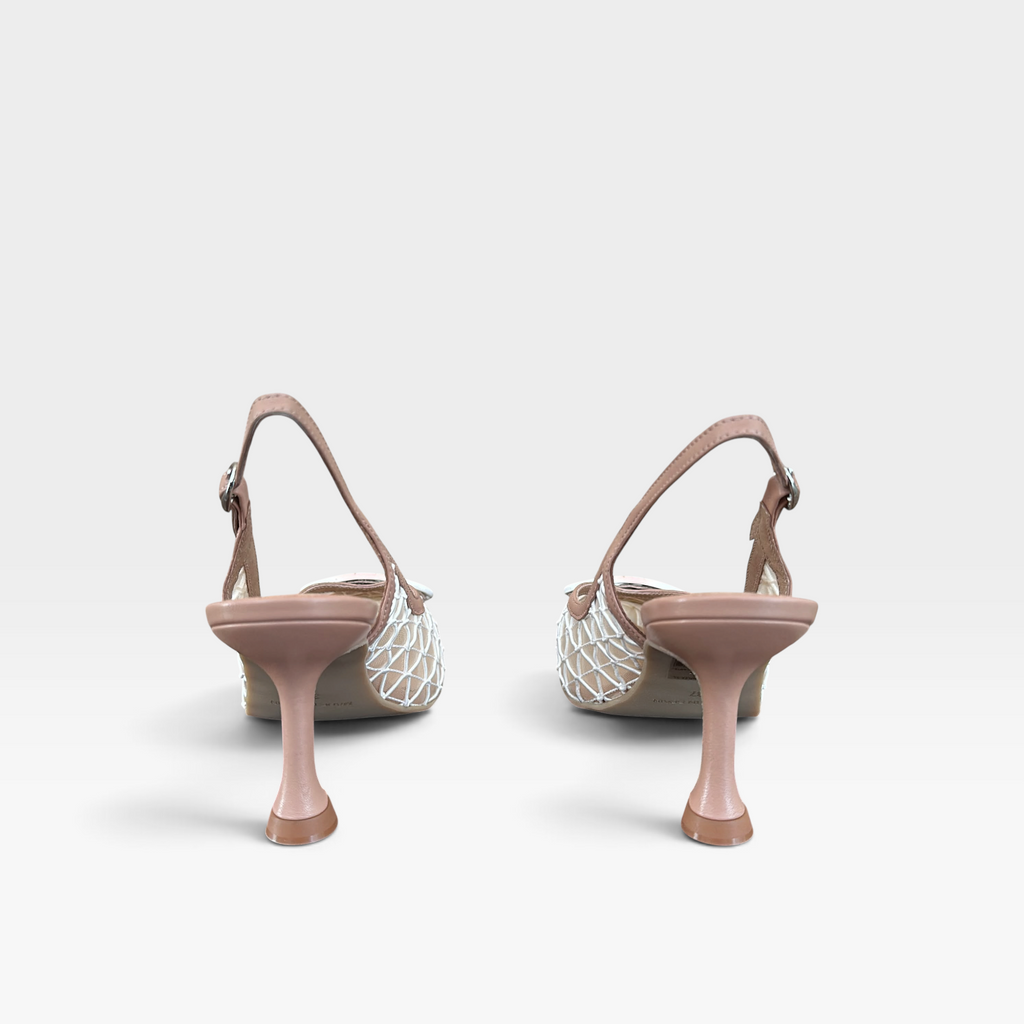 Salón destalonado con detalle joya rosa nude - Dibia