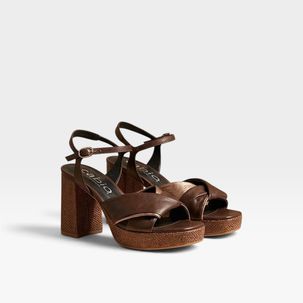 Sandalia plataforma marrón chocolate - Dibia