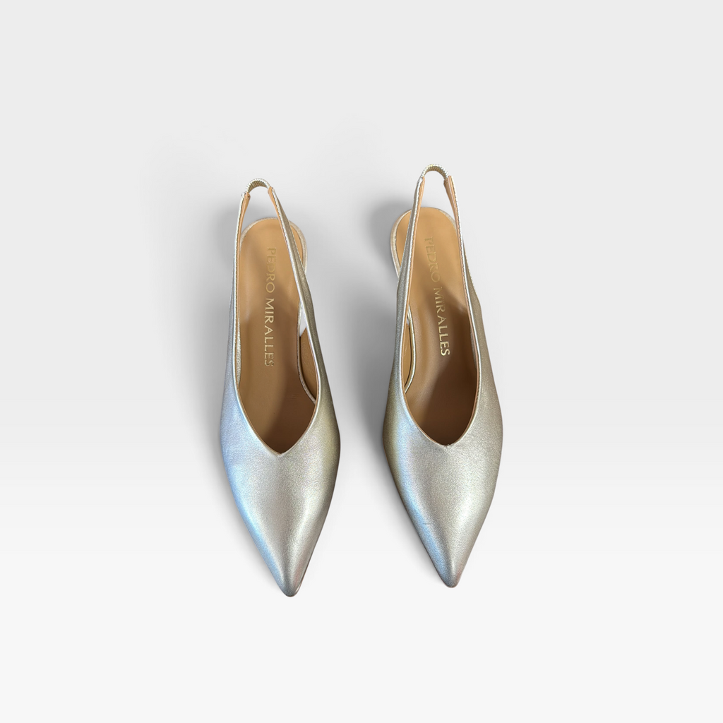 Sandalias Napa Metal platino  - Pedro Miralles