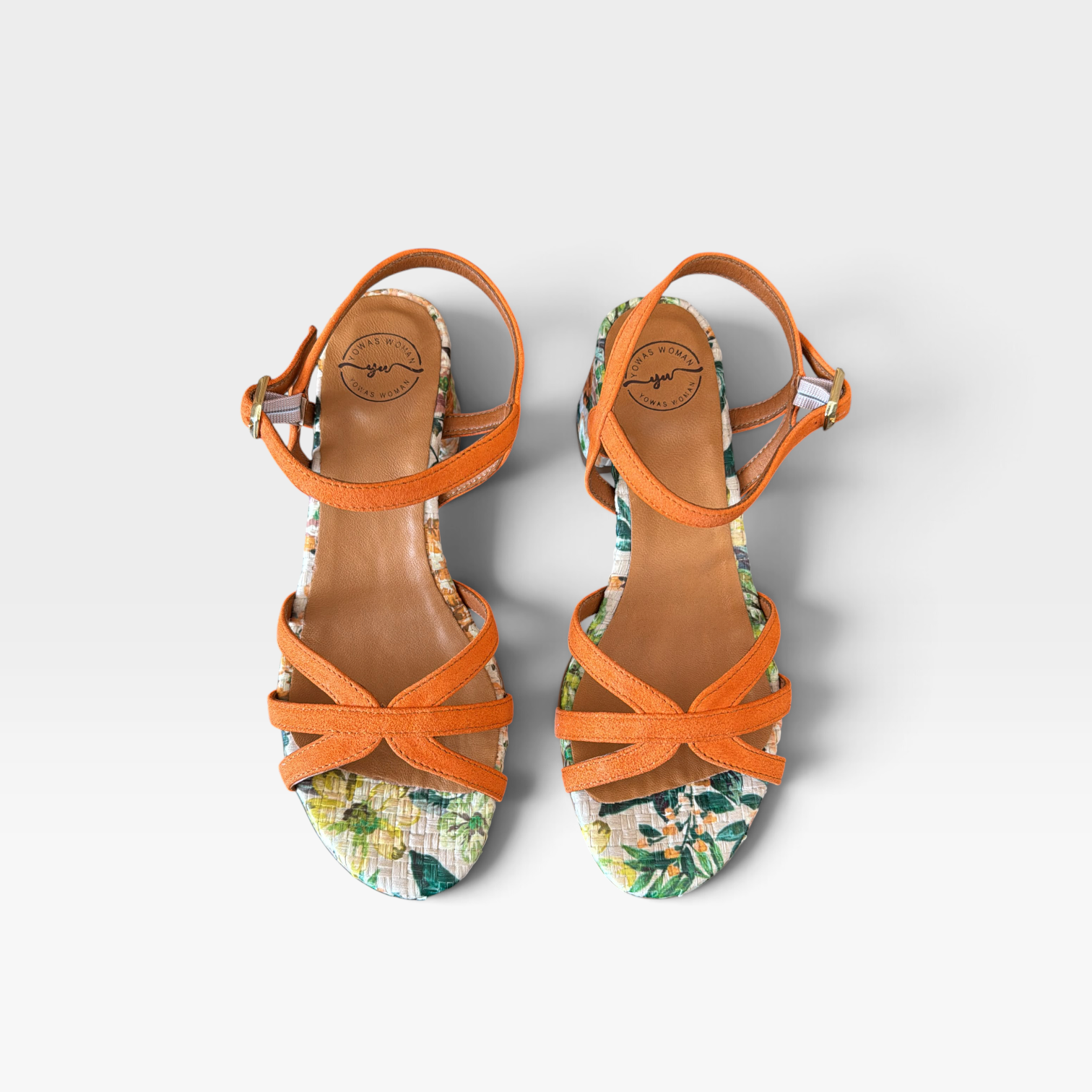 Sandalia de tacón con estampado floral - YU/Yowas