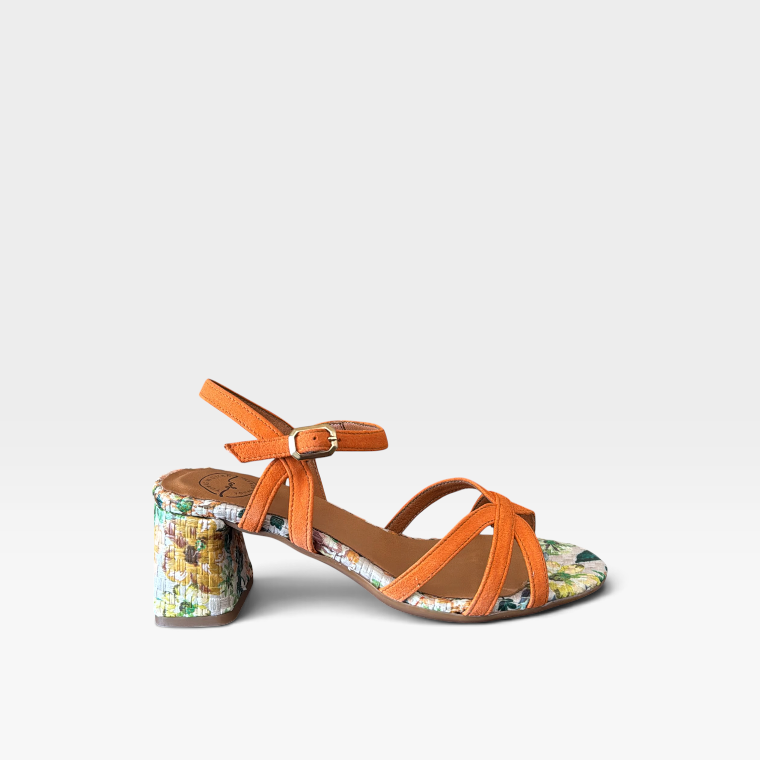 Sandalia de tacón con estampado floral - YU/Yowas
