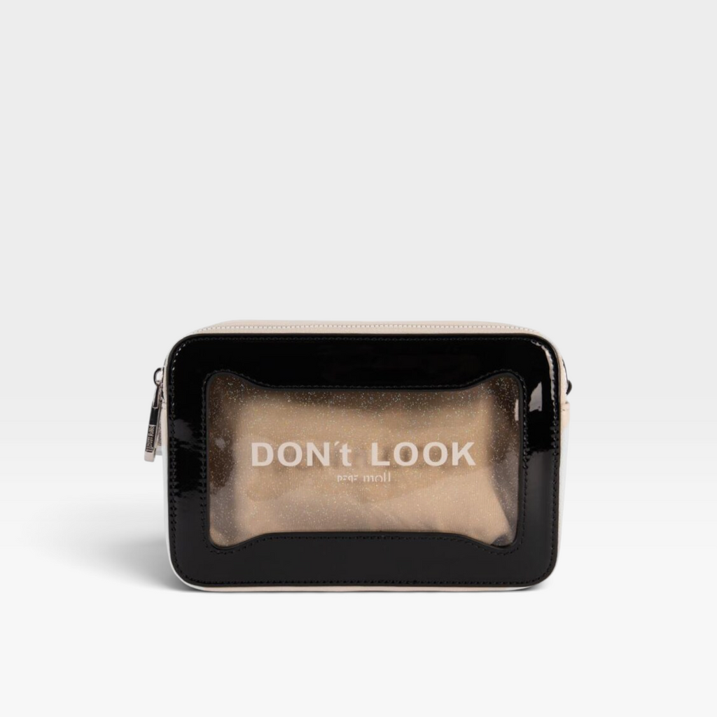 Bolso bandolera con frontal vinilo negro - Pepe Moll
