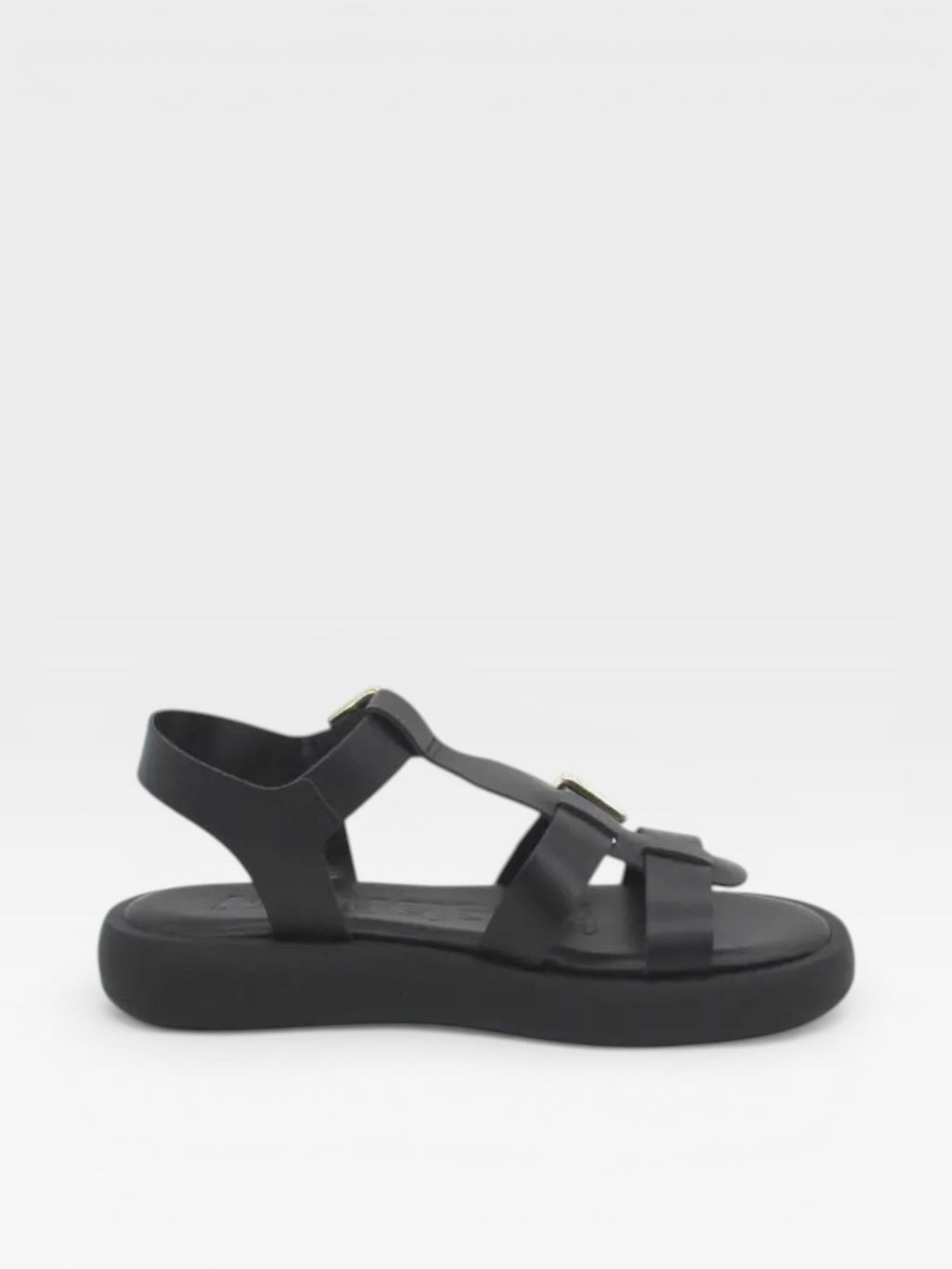 Sandalia plataforma de color negro para mujer - Wonders