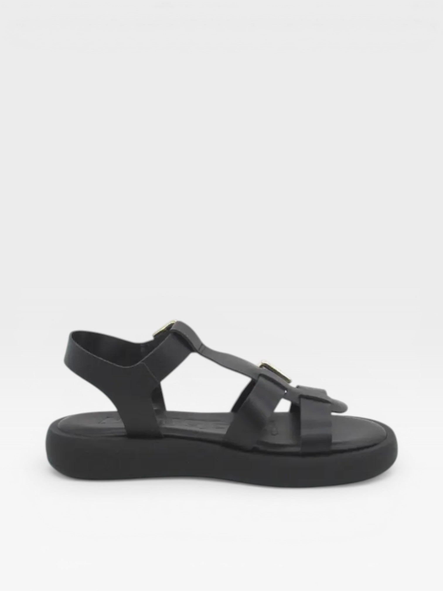 Sandalia plataforma de color negro para mujer - Wonders