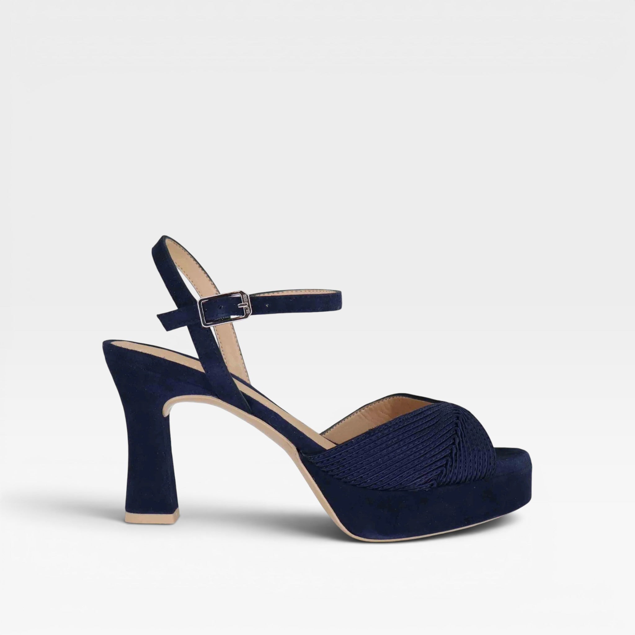 Sandalias tiras nudo azul marino  - Unisa
