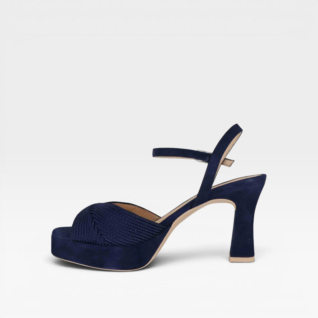 Sandalias tiras nudo azul marino  - Unisa