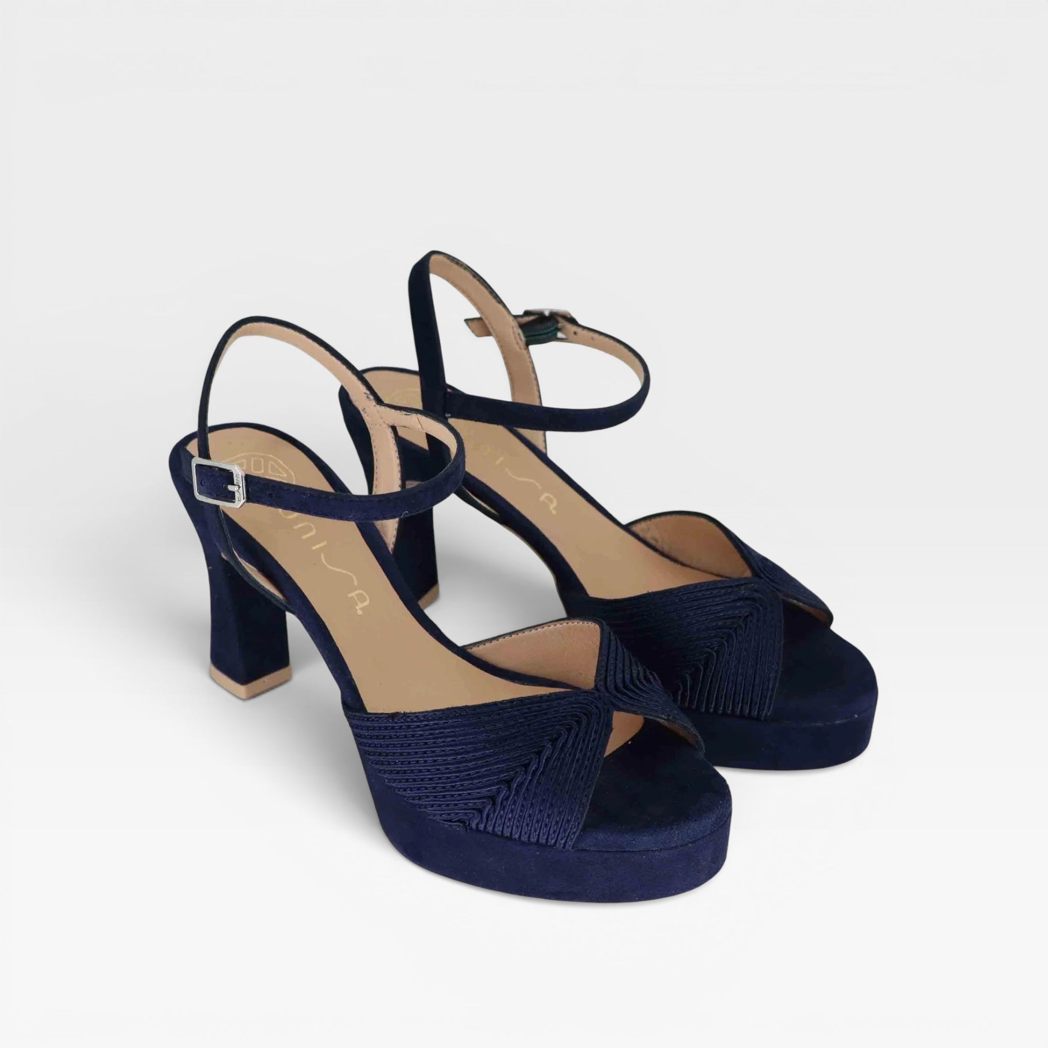 Sandalias tiras nudo azul marino  - Unisa