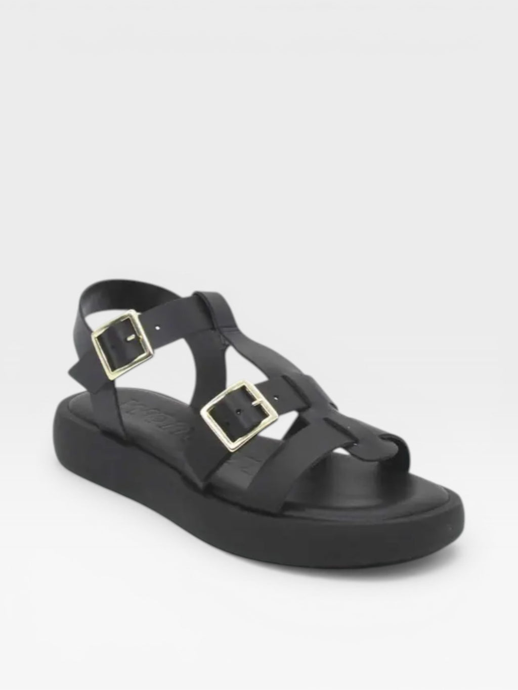 Sandalia plataforma de color negro para mujer - Wonders