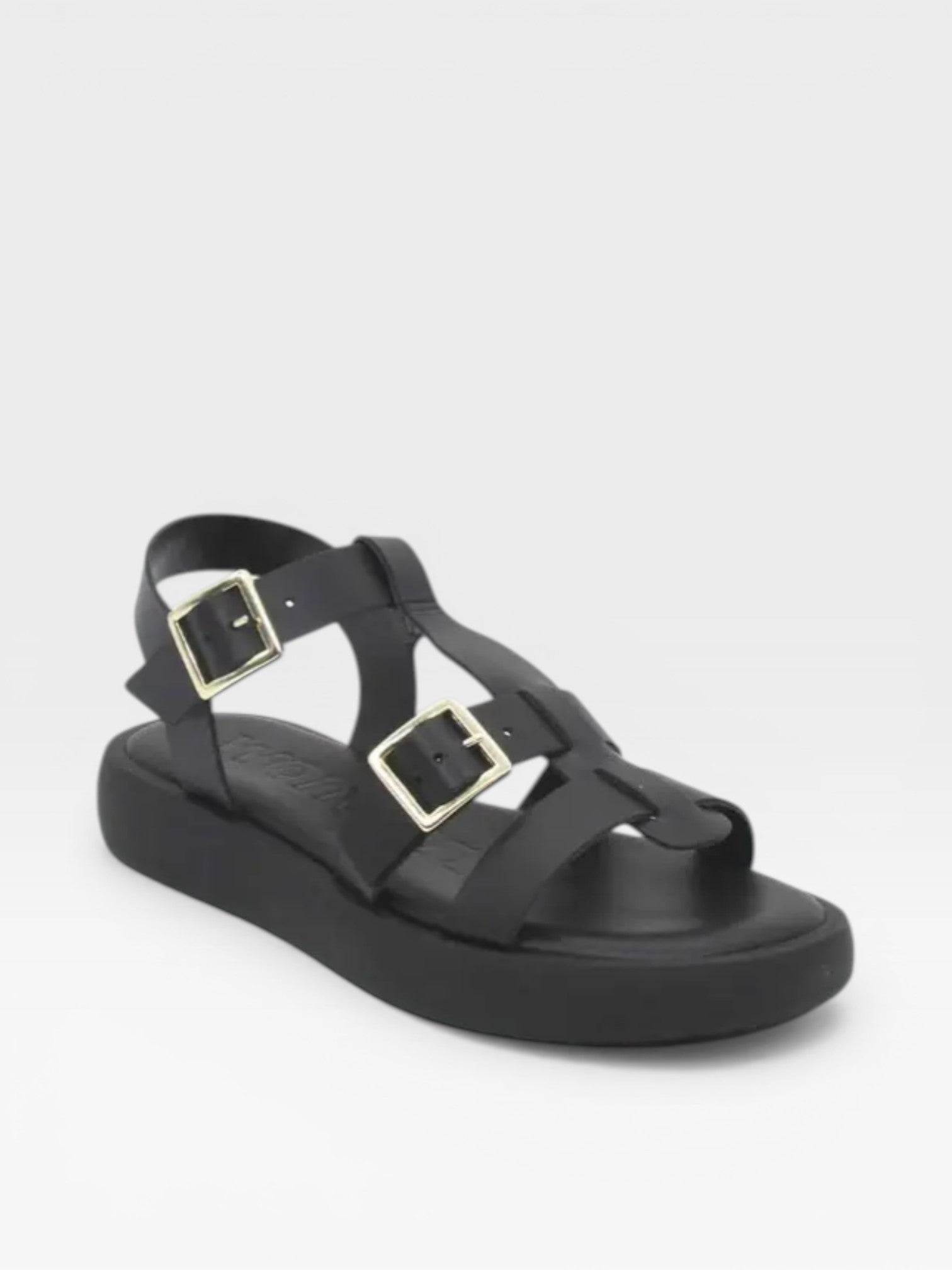 Sandalia plataforma de color negro para mujer - Wonders