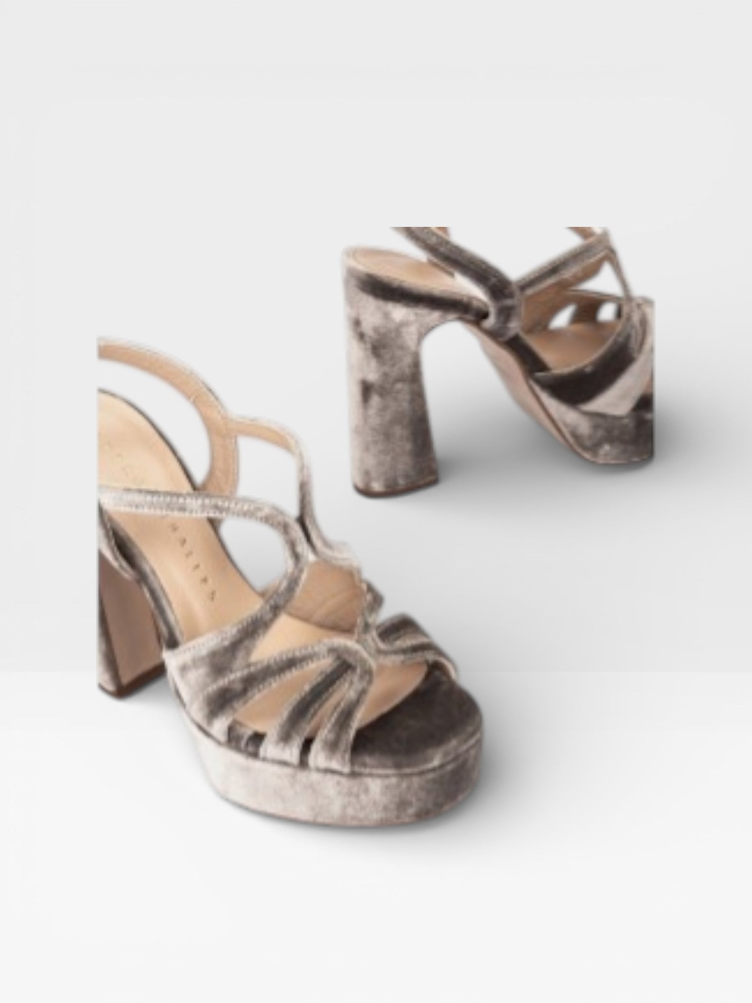 Sandalias Tacón Malawi terciopelo gris - Pedro Miralles