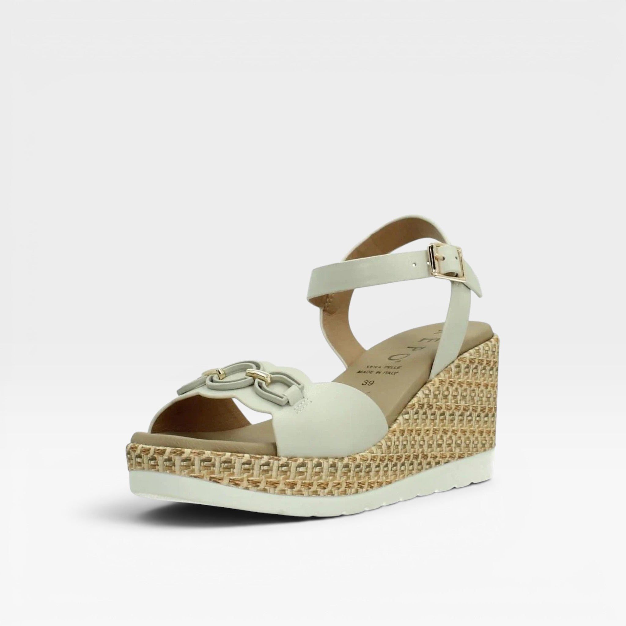 Sandalia cuña beige - Repo