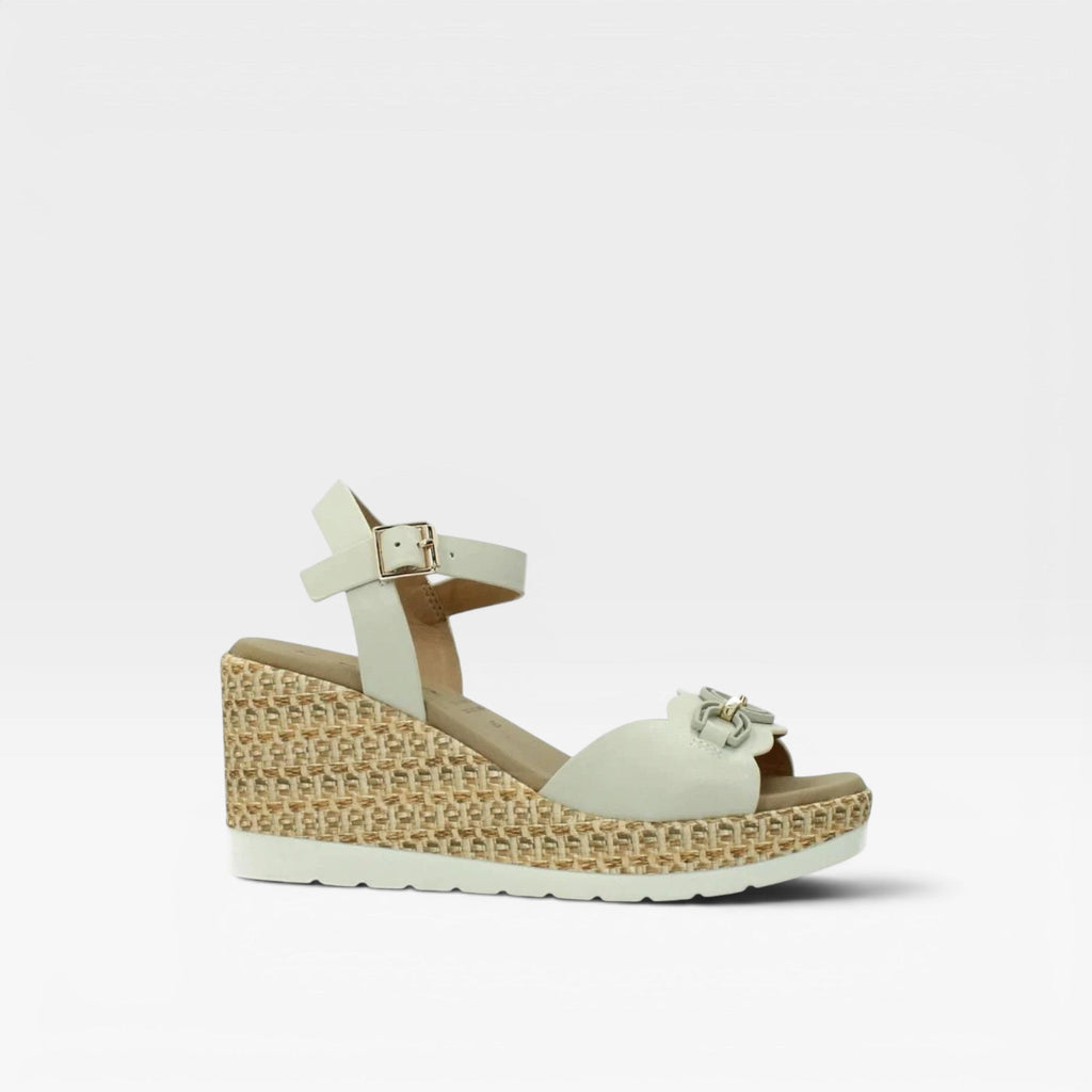 Sandalia cuña beige - Repo