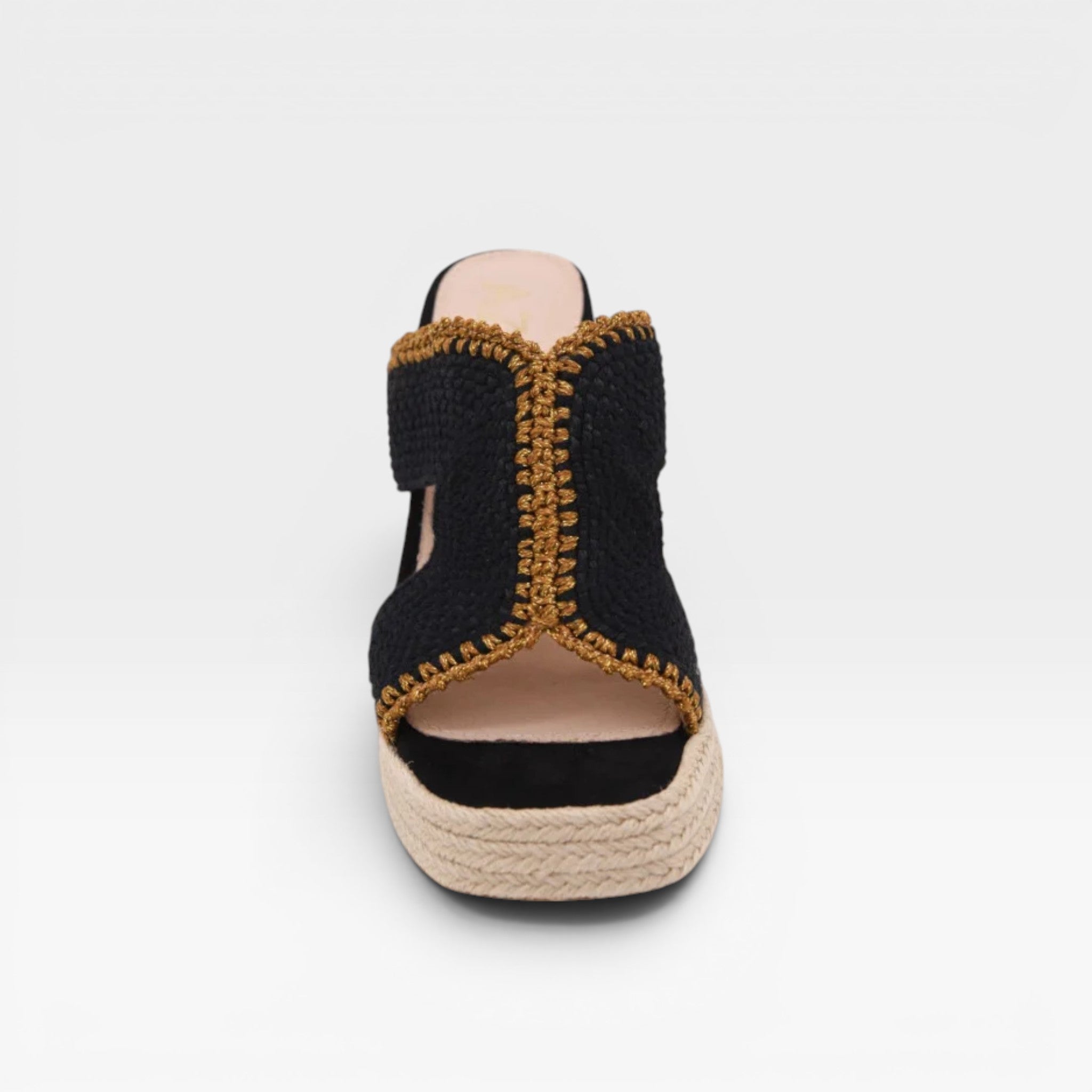 Sandalias Tacón  plataforma DE YUTE Y DISEÑO TRENZADO - Azarey