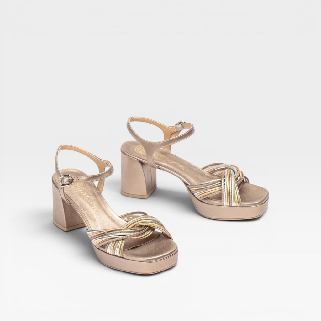 Sandalias Tacón  con tiras finas cruzadas  - Unisa
