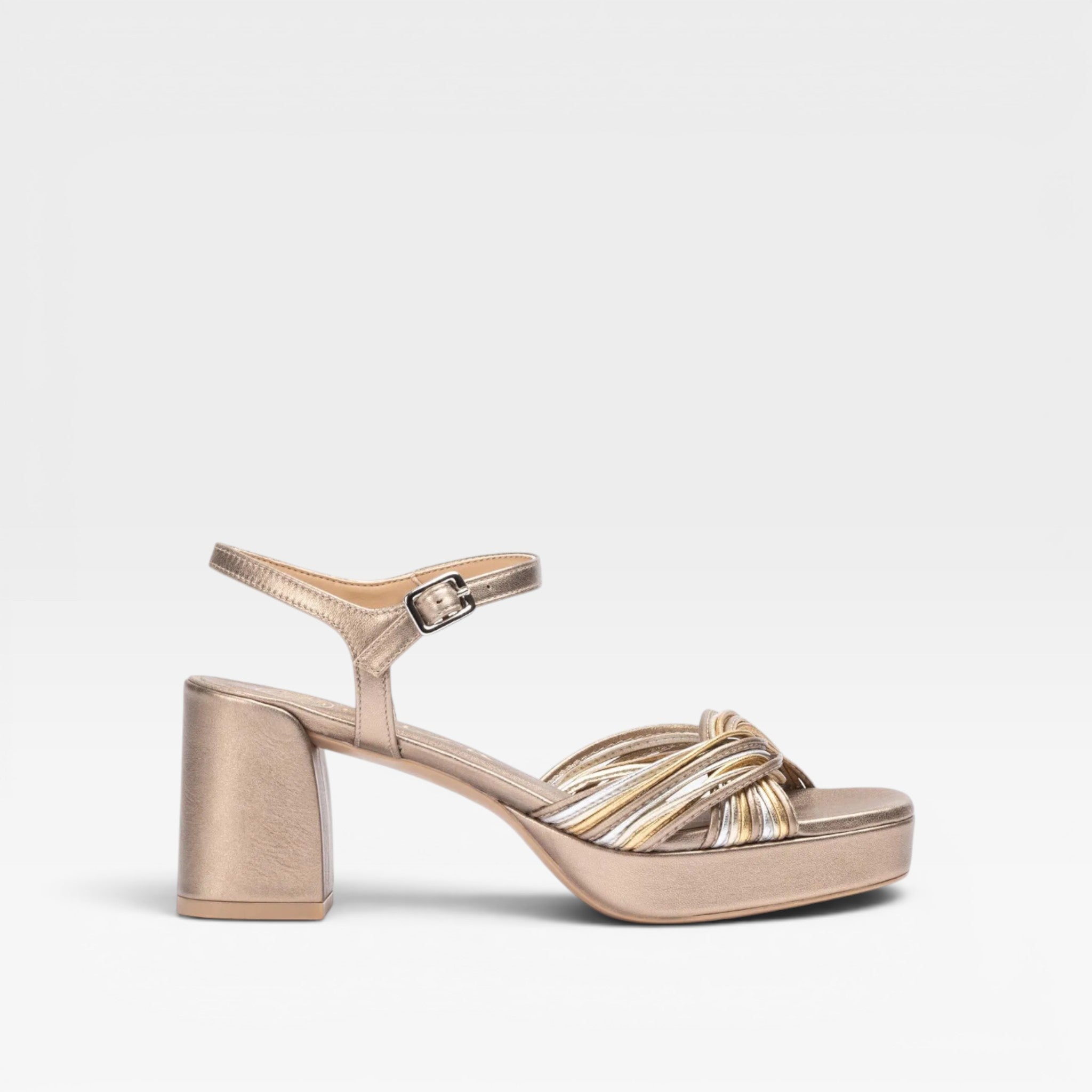 Sandalias Tacón  con tiras finas cruzadas  - Unisa