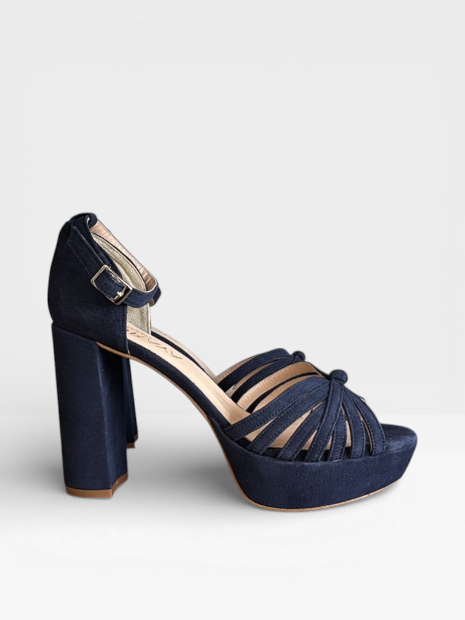 Sandalias Tacón Nudo azul marino - Soraya