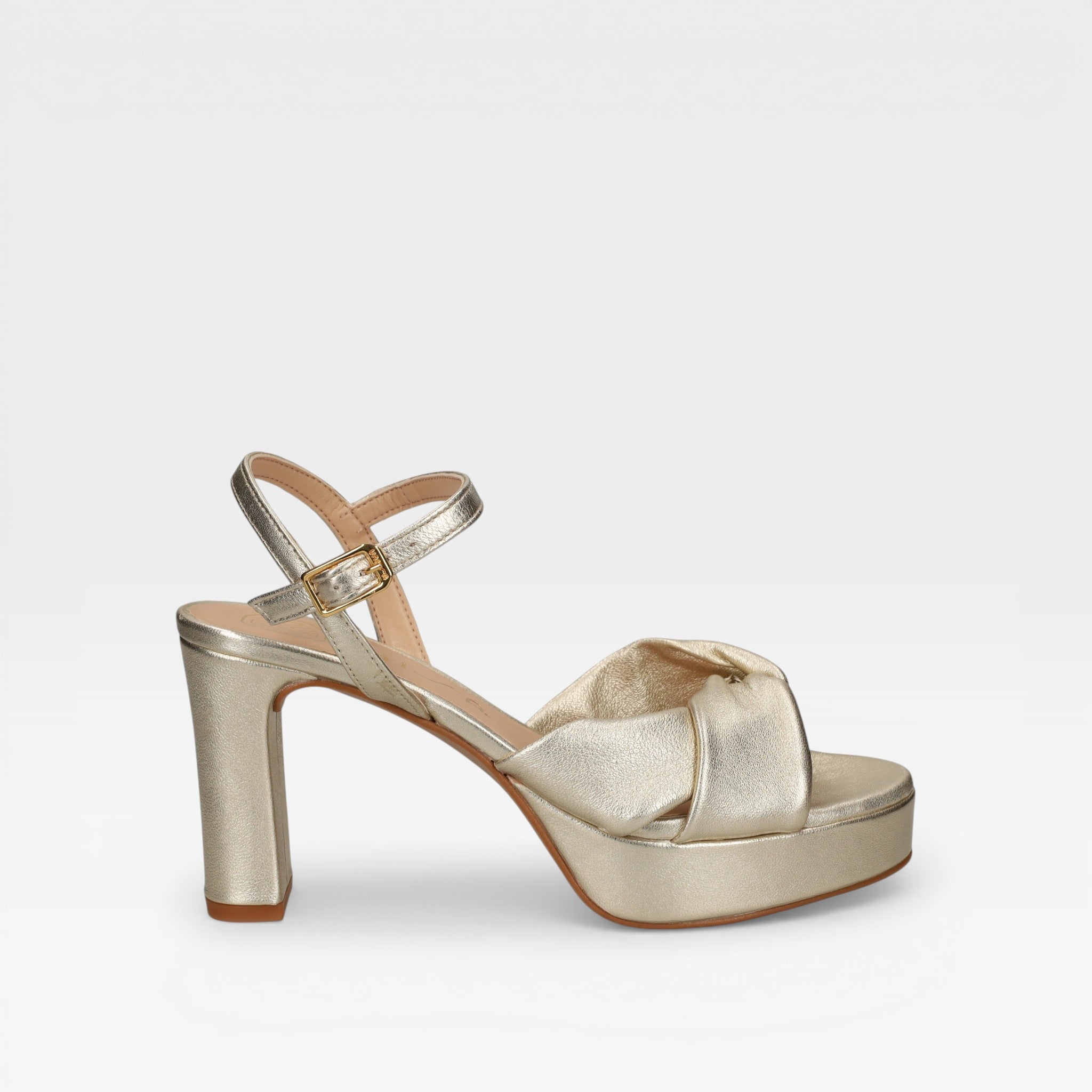 Sandalias Tacón dorada ONOA_25_LMT - Unisa