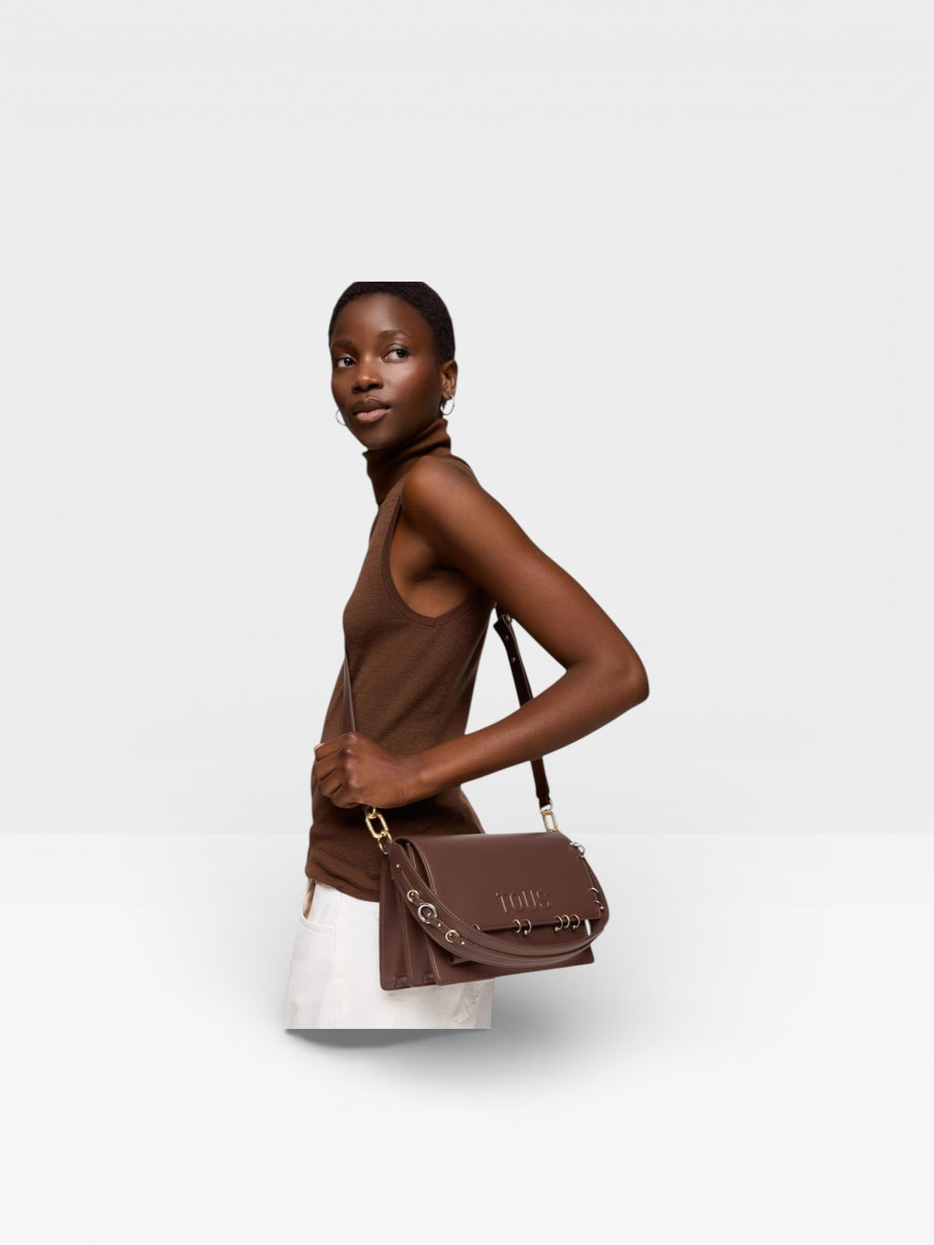 Bandolera mediana marrón Audree earrings - TOUS