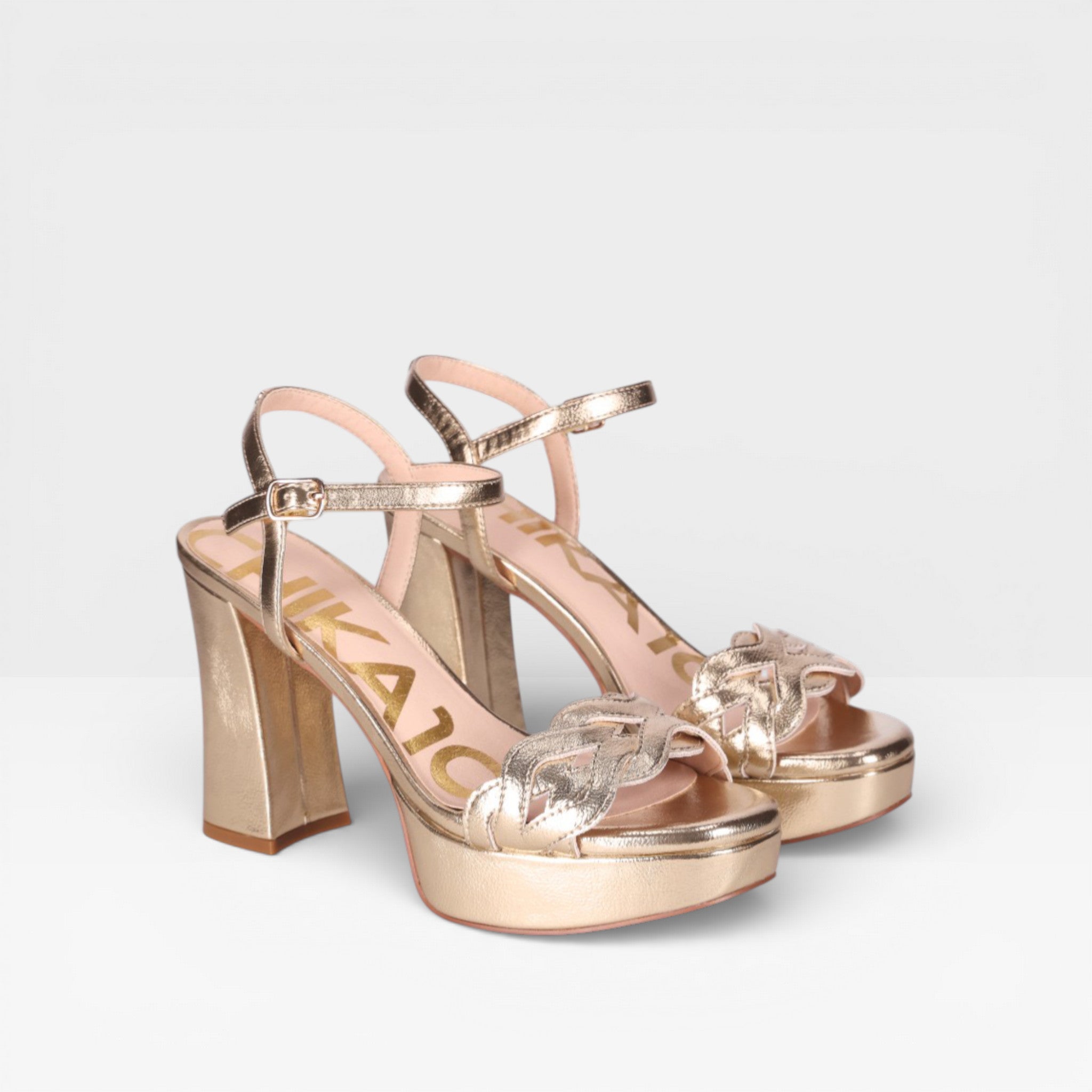 Sandalias Tacón Alto Mujer Plataforma Pala Trenzada - Chika10