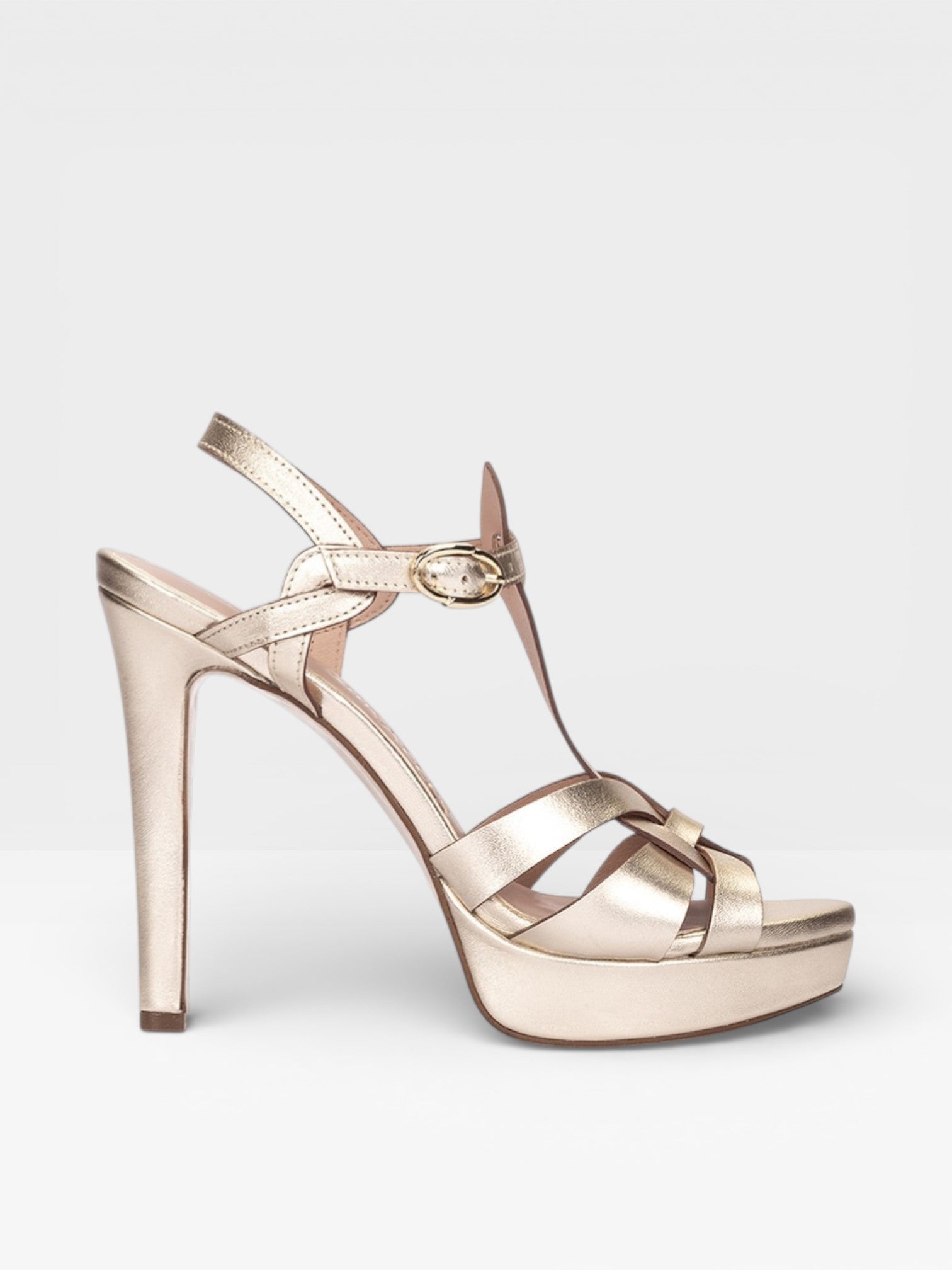 Sandalias Tacón Copenhague dorado - Pedro Miralles