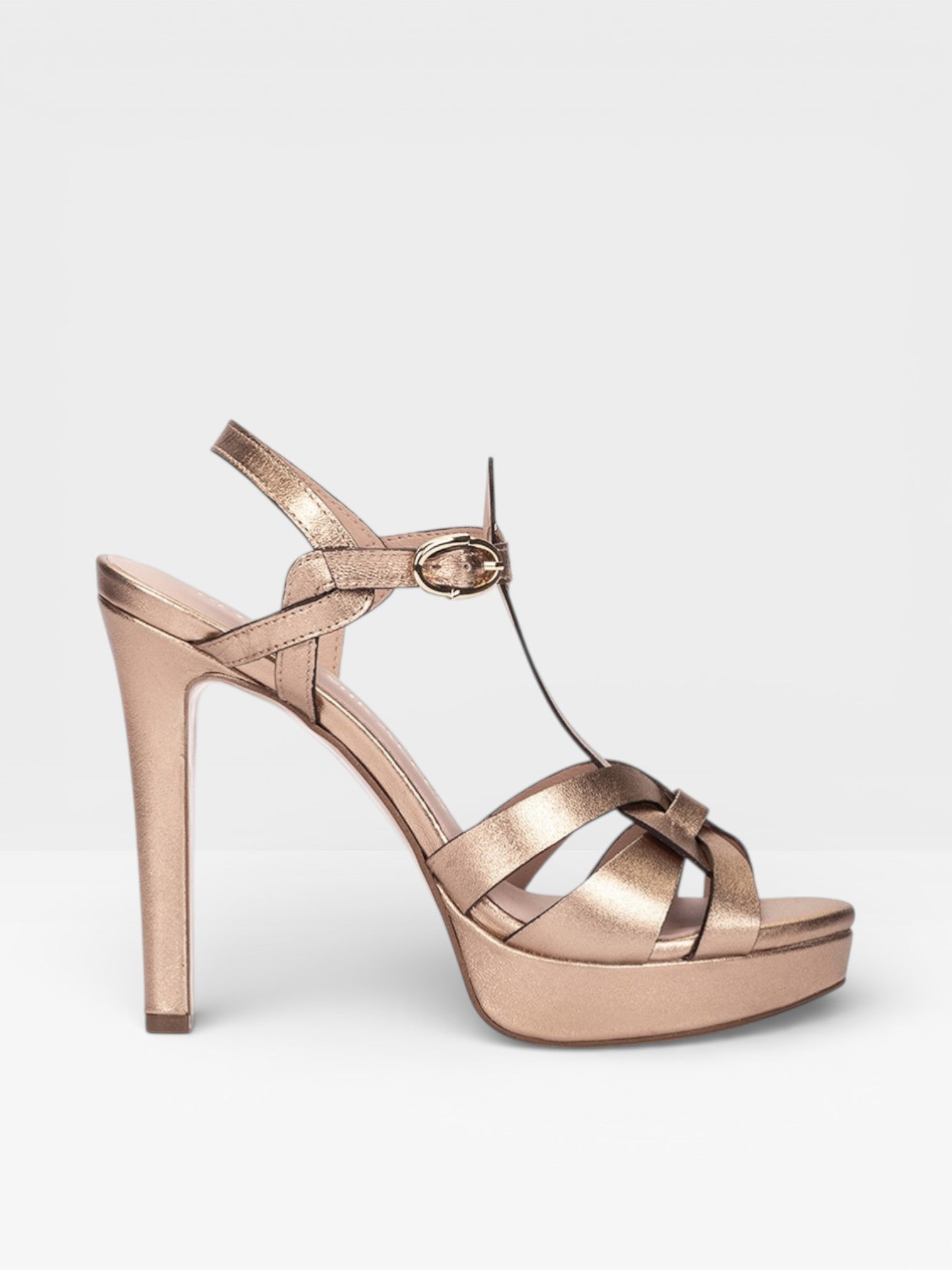 Sandalias Tacón Copenhague oro rosa- Pedro Miralles