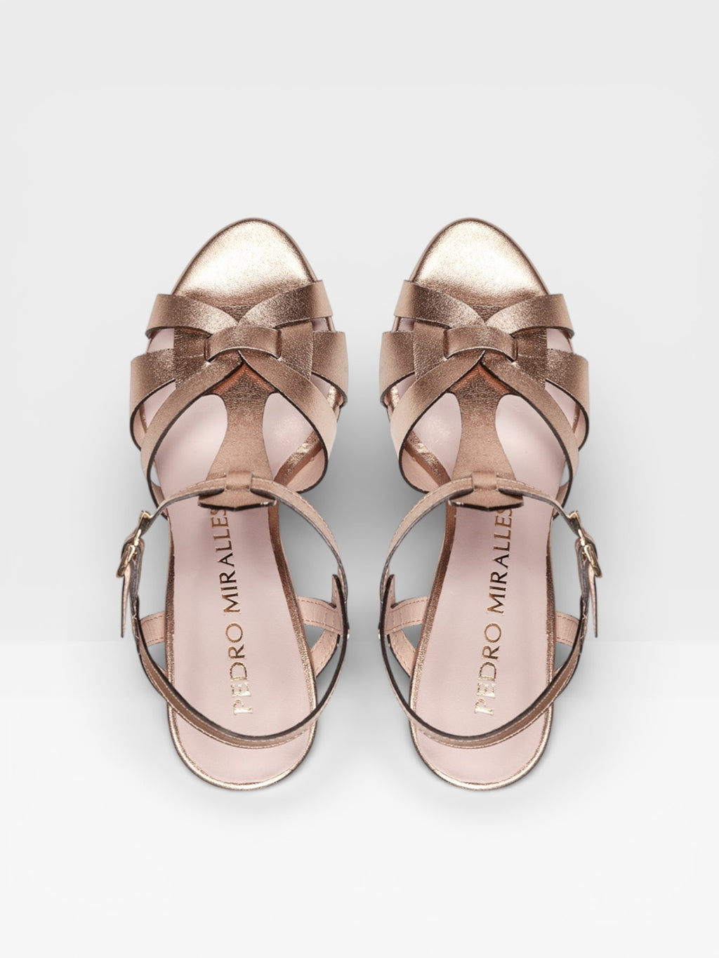 Sandalias Tacón Copenhague oro rosa- Pedro Miralles