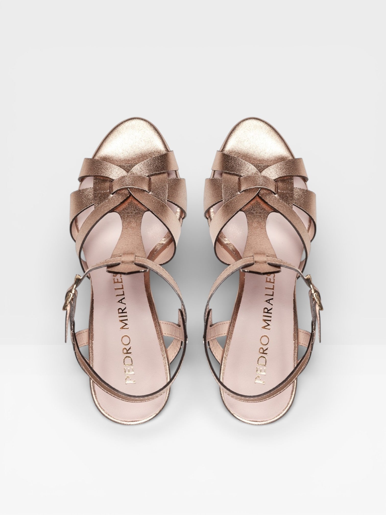 Sandalias Tacón Copenhague oro rosa- Pedro Miralles