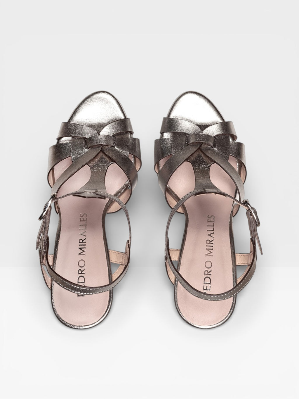 Sandalias Tacón Copenhague plateado - Pedro Miralles