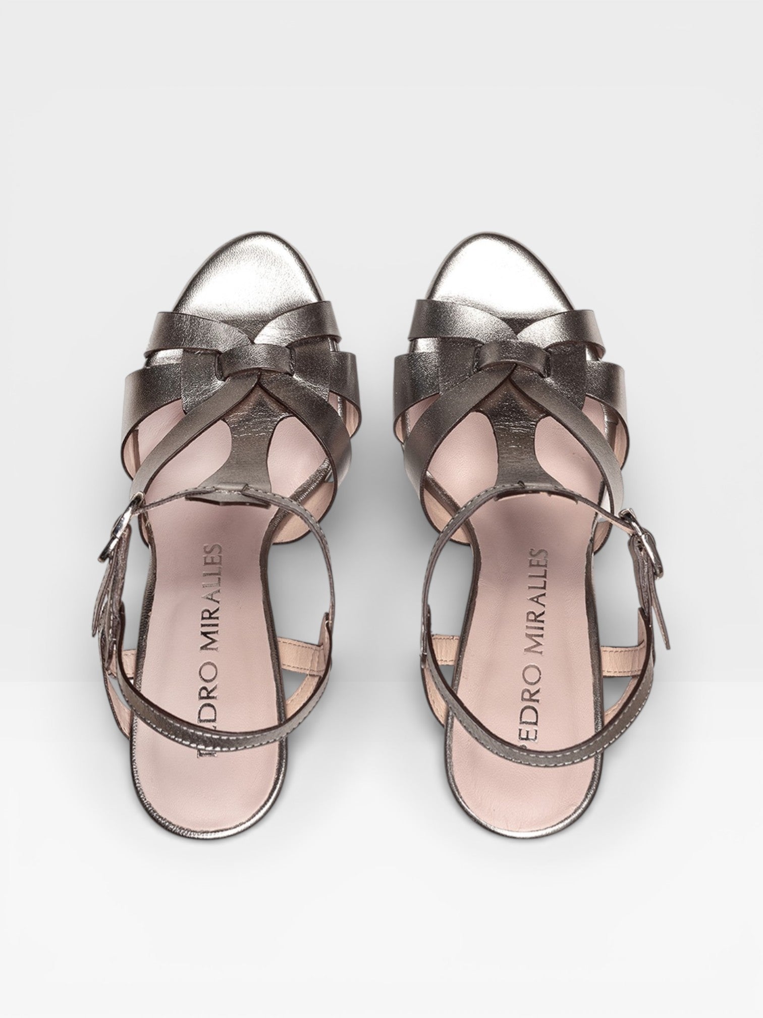 Sandalias Tacón Copenhague plateado - Pedro Miralles