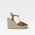 Sandalias de plataforma de mujer en piel Marrón  - Lodi