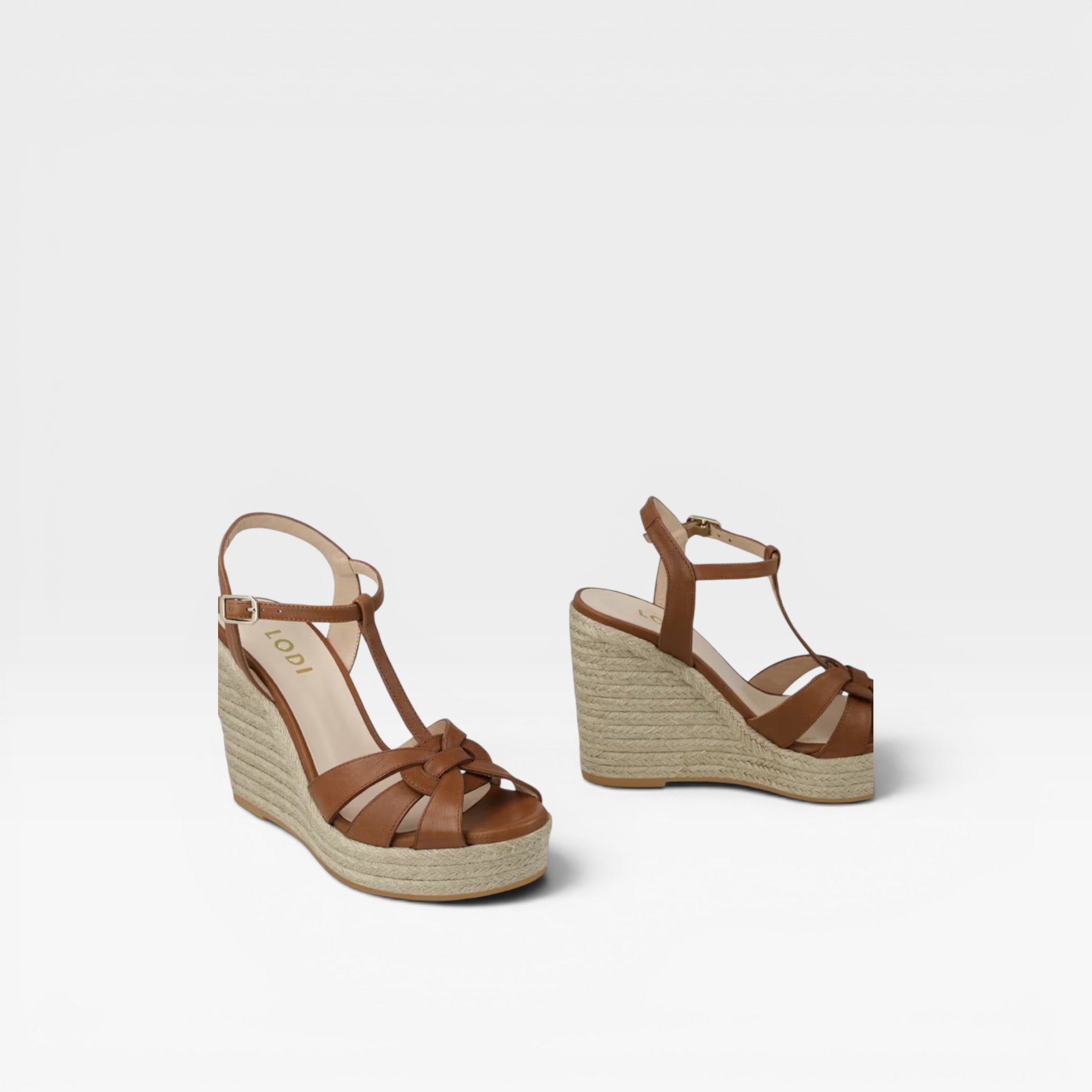 Sandalias de plataforma de mujer en piel Marrón  - Lodi